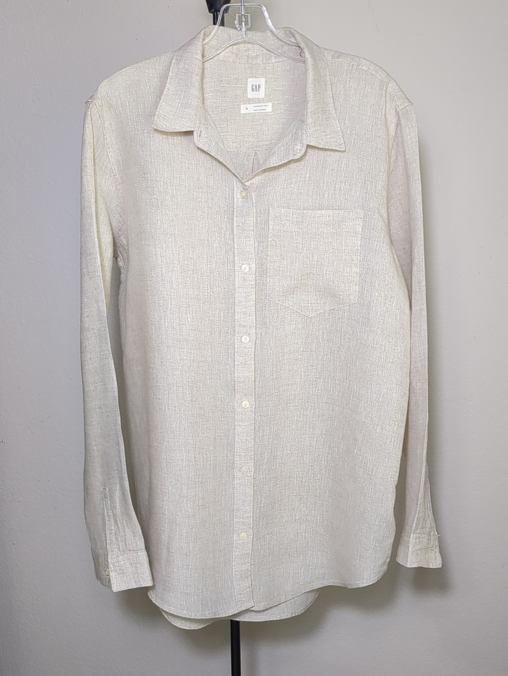 Gap Boyfriend Linen Shirt Sz M